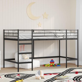 Halfhoogslaper voor Kids Zwart 90 x 200 cm Staal 1