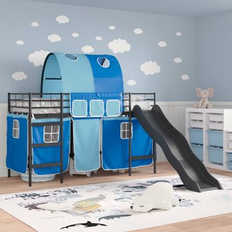 Halfhoogslaper voor Kids Zwart en Blauw 74,5 x 190 cm Metaal 3