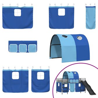 Halfhoogslaper voor Kids Zwart en Blauw 79,5 x 200 cm Metaal 7