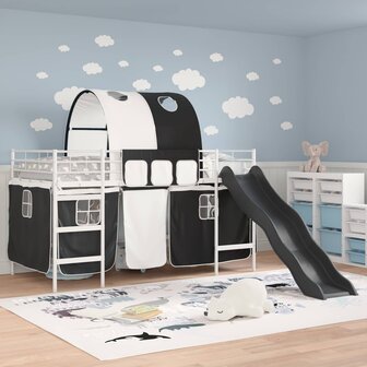 Halfhoogslaper voor Kids Wit en zwart 79,5 x 200 cm Metaal 3