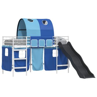 Halfhoogslaper voor Kids Wit en Blauw 90 x 190 cm Metaal 2