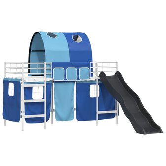 Halfhoogslaper voor Kids Wit en Blauw 90 x 190 cm Metaal 4