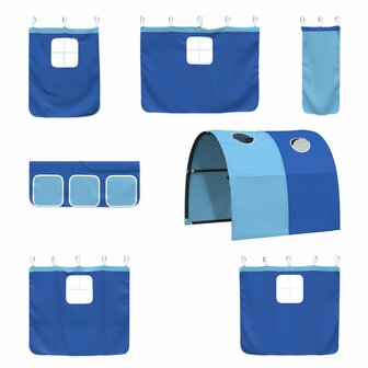 Halfhoogslaper voor Kids Wit en Blauw 90 x 200 cm Metaal 8
