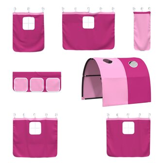 Halfhoogslaper voor Kids Wit en Roze 74,5 x 190 cm Metaal 8