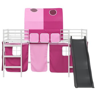 Halfhoogslaper voor Kids Wit en Roze 90 x 200 cm Metaal 6