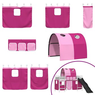 Halfhoogslaper voor Kids Wit en Roze 99,5 x 190 cm Metaal 7