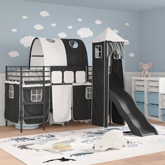 Halfhoogslaper voor Kids Zwart 90 x 190 cm Metaal 3