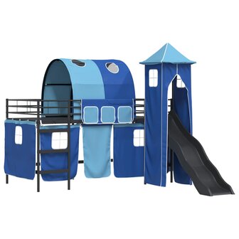 Halfhoogslaper voor Kids Zwart en Blauw 79,5 x 200 cm Metaal 4