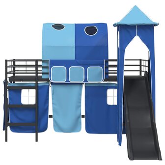 Halfhoogslaper voor Kids Zwart en Blauw 79,5 x 200 cm Metaal 6