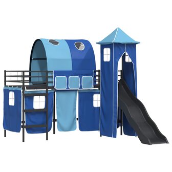 Halfhoogslaper voor Kids Zwart en Blauw 99,5 x 190 cm Metaal 4