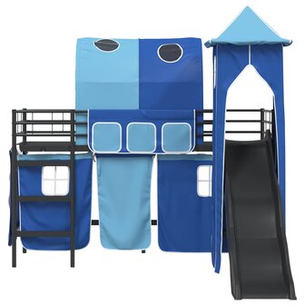 Halfhoogslaper voor Kids Zwart en Blauw 99,5 x 190 cm Metaal 6