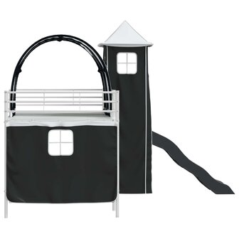 Halfhoogslaper voor Kids Wit en zwart 79,5 x 200 cm Metaal 9