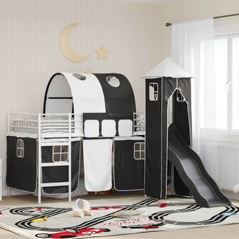 Halfhoogslaper voor Kids Wit en zwart 99,5 x 200 cm Metaal 1