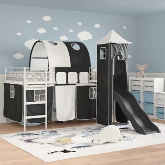 Halfhoogslaper voor Kids Wit en zwart 99,5 x 200 cm Metaal 3