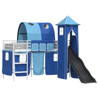 Halfhoogslaper voor Kids Wit en Blauw 74,5 x 190 cm Metaal 2