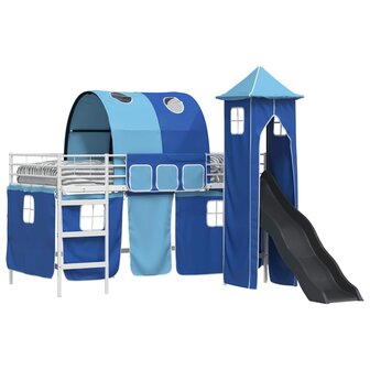 Halfhoogslaper voor Kids Wit en Blauw 79,5 x 200 cm Metaal 2