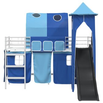 Halfhoogslaper voor Kids Wit en Blauw 90 x 190 cm Metaal 6