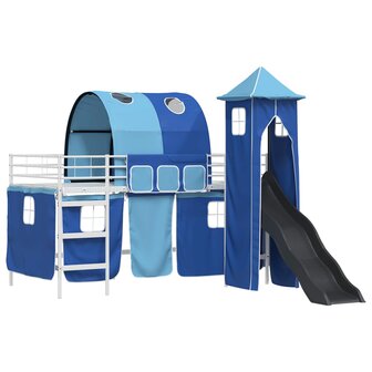 Halfhoogslaper voor Kids Wit en Blauw 90 x 200 cm Metaal 4