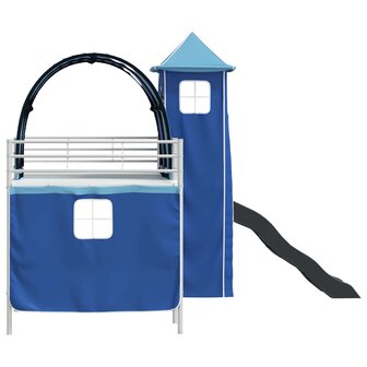 Halfhoogslaper voor Kids Wit en Blauw 90 x 200 cm Metaal 9