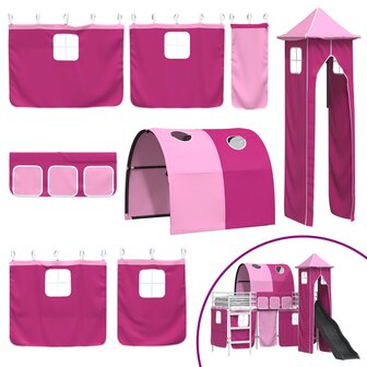 Halfhoogslaper voor Kids Wit en Roze 74,5 x 190 cm Metaal 7