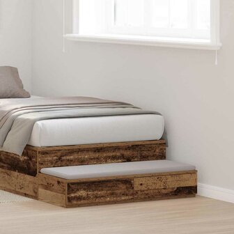 Bedlades met lade Oudhout 100 x 36,5 x 16,5 cm Bewerkt hout 1