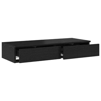 Bedlades met lade Zwart Eiken 80 x 36,5 x 16,5 cm Bewerkt hout 5