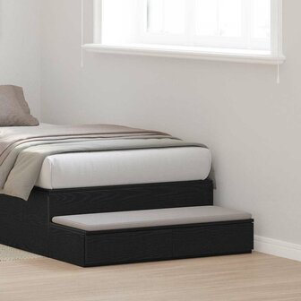 Bedlades met lade Zwart Eiken 90 x 36,5 x 16,5 cm Bewerkt hout 1