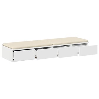 Bedlades met lade Wit 120 x 36,5 x 16,5 cm Bewerkt hout 3
