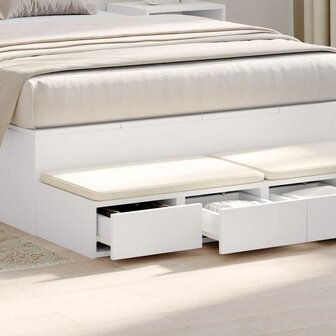 Bedlades met lade Wit 120 x 36,5 x 16,5 cm Bewerkt hout 4