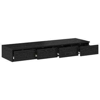 Bedlades met lade Zwart Eiken 120 x 36,5 x 16,5 cm Bewerkt hout 5