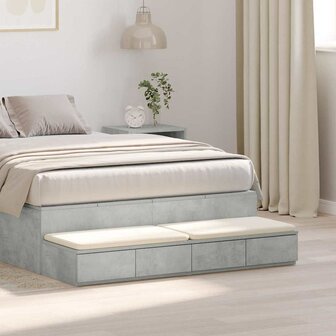 Bedlades met lade Beton Grijs 120 x 36,5 x 16,5 cm Bewerkt hout 1