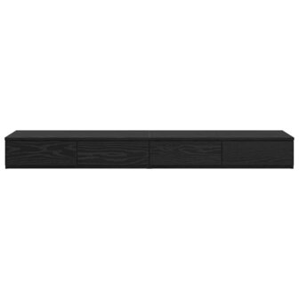 Bedlades met lade Zwart Eiken 140 x 36,5 x 16,5 cm Bewerkt hout 6