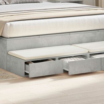 Bedlades met lade Beton Grijs 140 x 36,5 x 16,5 cm Bewerkt hout 4