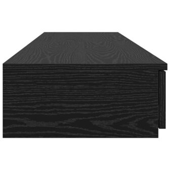 Bedlades met lade Zwart Eiken 150 x 36,5 x 16,5 cm Bewerkt hout 7