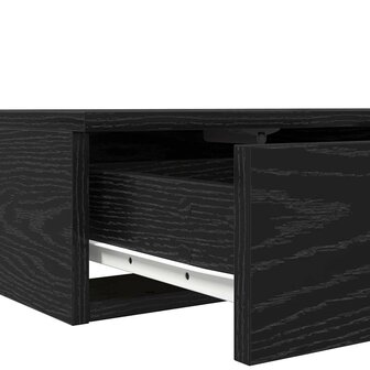 Bedlades met lade Zwart Eiken 150 x 36,5 x 16,5 cm Bewerkt hout 9