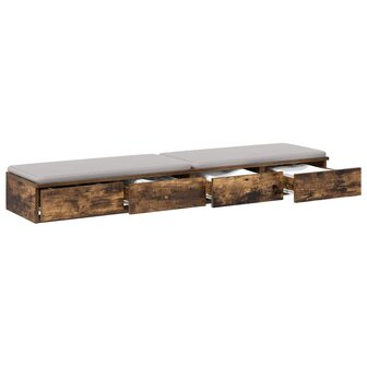 Bedlades Gerookt eiken 160 x 36,5 x 16,5 cm Bewerkt hout 3