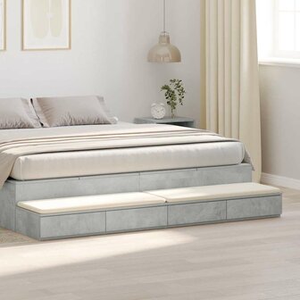 Bedlades met lade Beton Grijs 180 x 36,5 x 16,5 cm Bewerkt hout 1