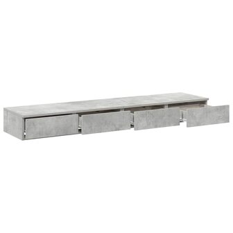 Bedlades met lade Beton Grijs 135 x 36,5 x 16,5 cm Bewerkt hout 5