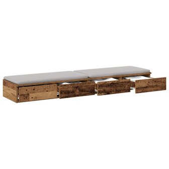 Bedlades met lade Oudhout 135 x 36,5 x 16,5 cm Bewerkt hout 3