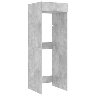 Wasmachinekast met opslag Beton 67,5 x 68 x 200 cm Bewerkt hout 2