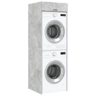 Wasmachinekast met opslag Beton 67,5 x 68 x 200 cm Bewerkt hout 3