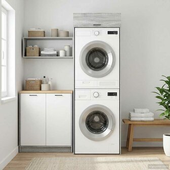 Wasmachinekast Grijs Sonoma 67,5 x 68 x 200 cm Bewerkt hout 1