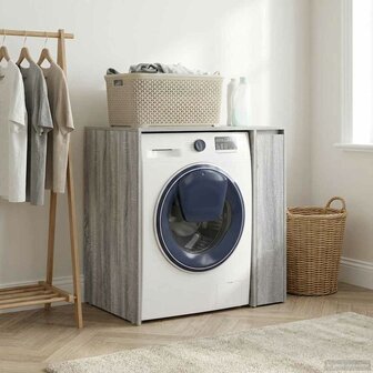 Wasmachinekast Grijs Sonoma 87 x 60 x 89 cm Bewerkt hout 4