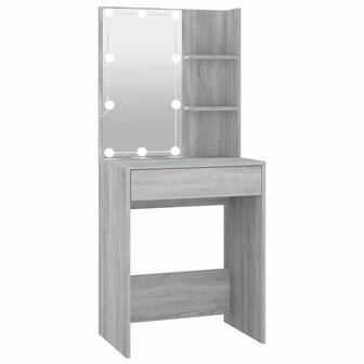 Kaptafel met LED-verlichting 60x40x140 cm grijs sonoma eiken 2