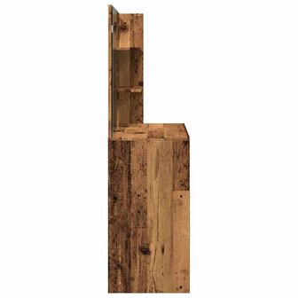 Kaptafel met spiegel 74,5x40x141 cm oud houtkleurig 5
