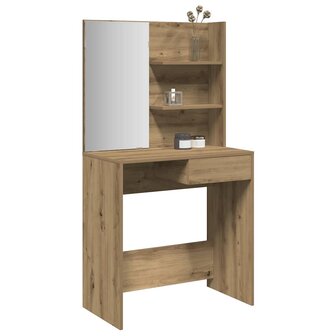Kaptafel met spiegel 74,5x40x141 cm artisanaal eikenkleur 1