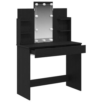 Kaptafel met lade Zwart Eiken 96 x 39 x 142 cm Bewerkt hout 3