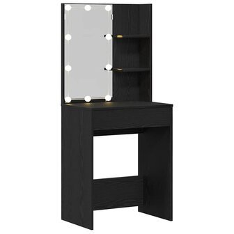 Kaptafel met lade Zwart Eiken 60 x 40 x 140 cm Bewerkt hout 4