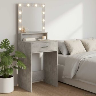 Kaptafel met lade Beton Grijs 50 x 41 x 135 cm Bewerkt hout 1