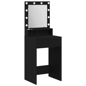 Kaptafel Zwart Eiken 50 x 41 x 135 cm Bewerkt hout 2